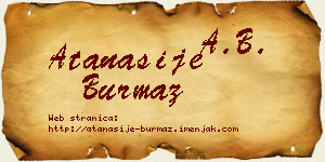 Atanasije Burmaz vizit kartica